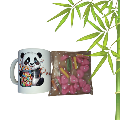 Panda-Tasse mit Candytüte