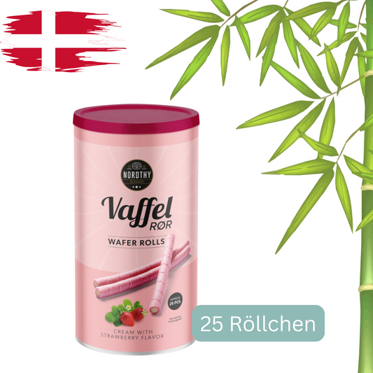 Nordthy Waffelröllchen mit Erdbeergeschmack - 250g